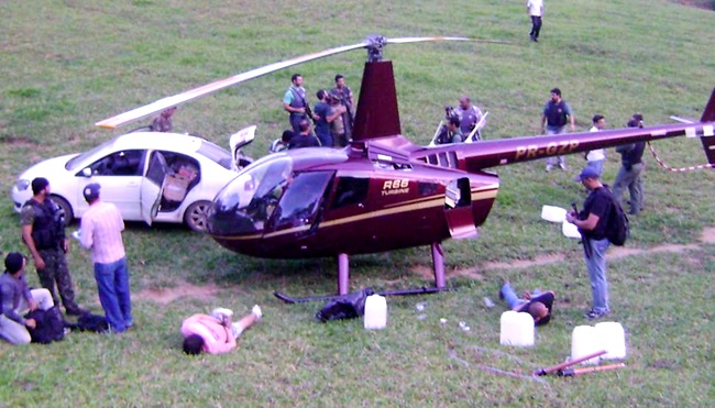 helicóptero Perrella pó cocaina fazenda Minas Gerias 