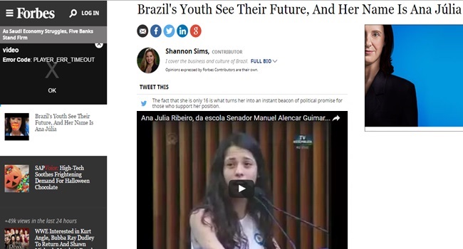 discurso forbes ana julia ribeiro estudante ocupação