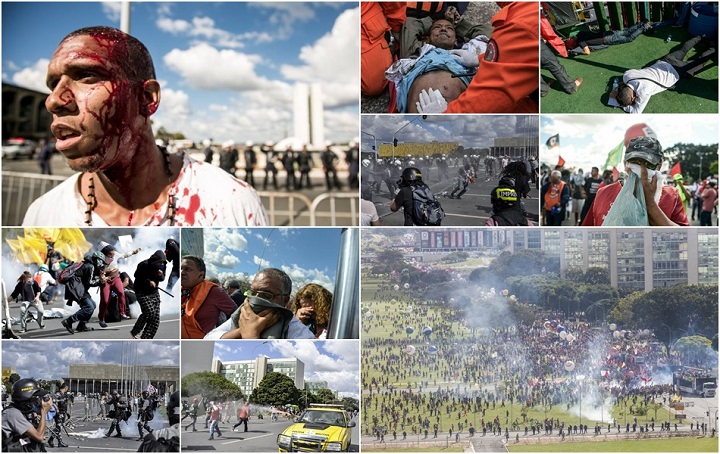 repressão pm manifestantes Brasília