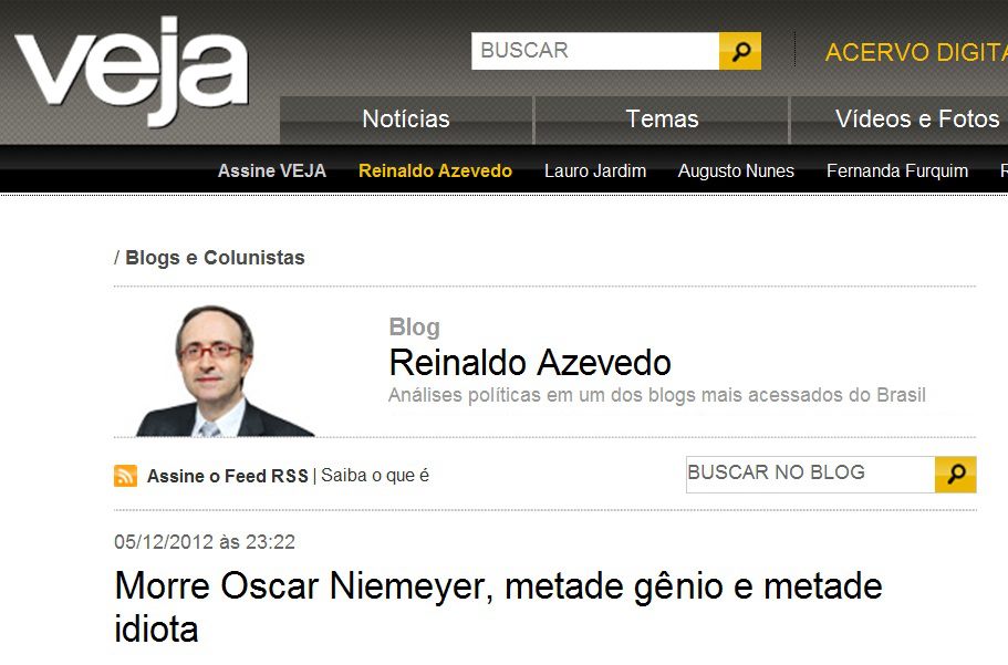 oscar niemeyer veja idiota reinaldo