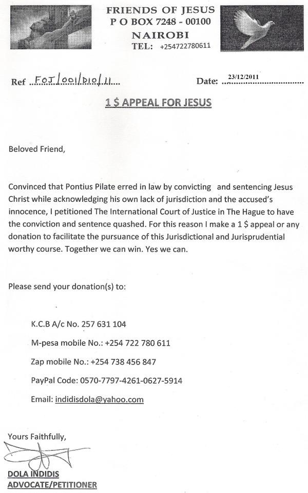 Advogado protesta contra sentença de morte de Jesus Cristo Advogado protesta contra sentença de morte de Jesus Cristo