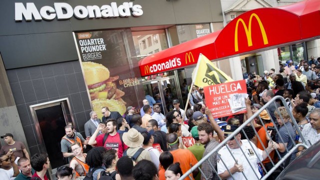 greve dos trabalhadores de redes fast-food