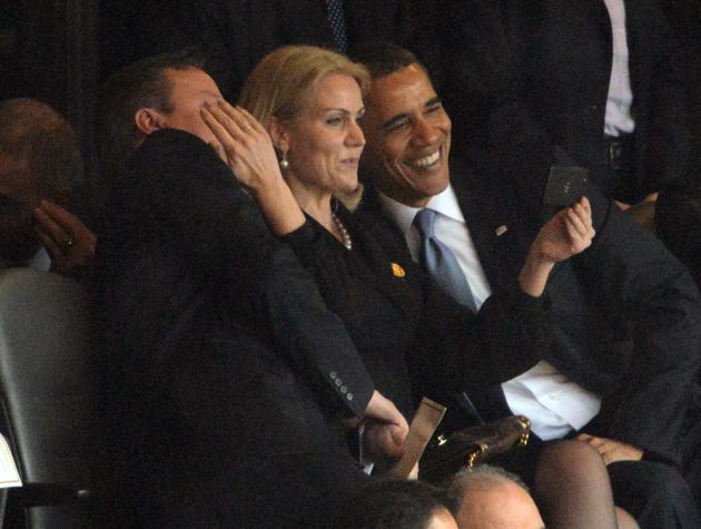 obama mandela Thorning-Schmidt  slfie