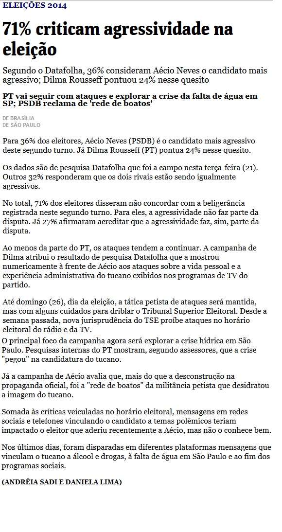 datafolha aécio agressivo