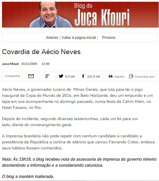 juca kfouri aécio bate mulher