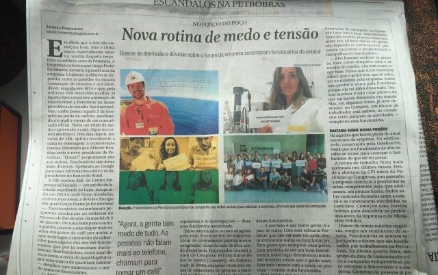 petrobras o globo rotina medo tensão