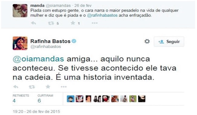 twitter rafinha bastos alexandre frota estupro