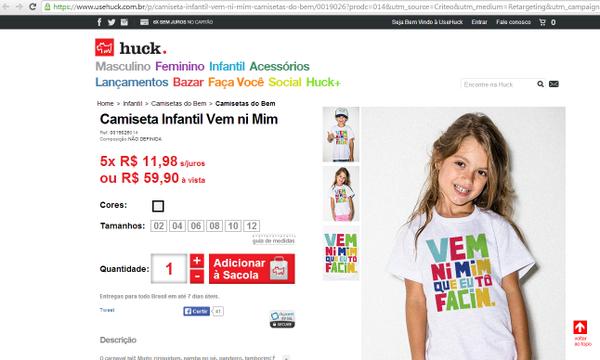 camiseta luciano huck vem ni mim