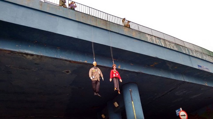 Imagens constrangedoras Lula e Dilma enforcados manifestações de domingo