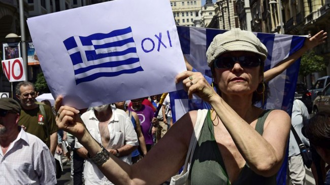 Gregos Grécia OXI votam Não