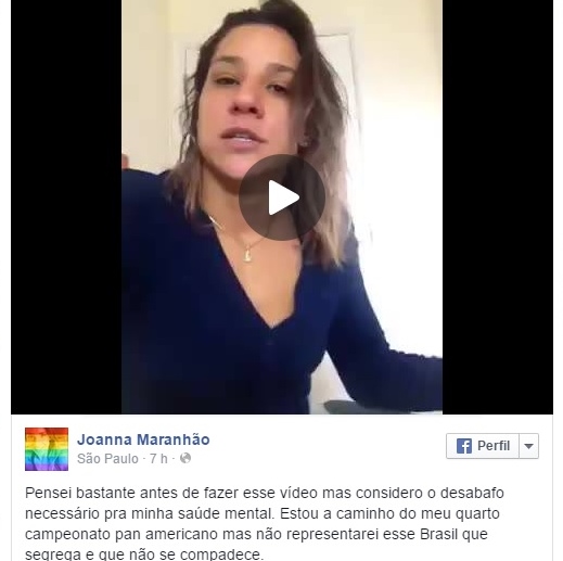 Joanna Maranhão desabafa aprovação da redução da maioridade penal