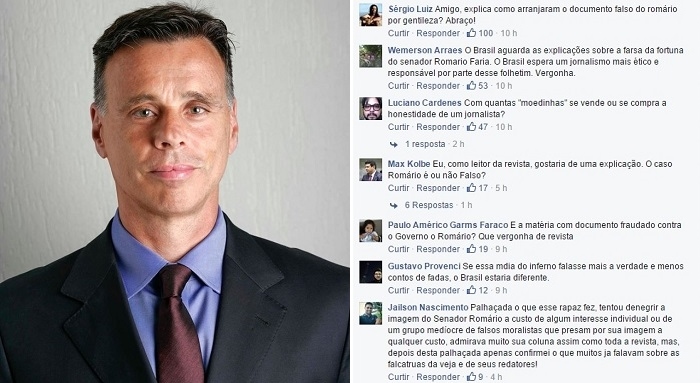 Veja Romário Facebook Lauro Jardim