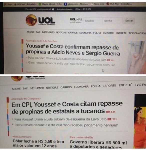 UOL Aécio Neves propina Youssef