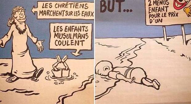 Charlie Hebdo sátira Aylan Kurdi