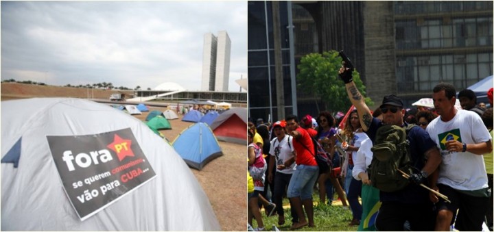 acampamento brasília armados manifestante