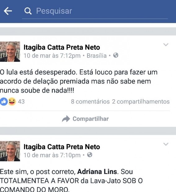 Itagiba Catta Preta Lula ministro