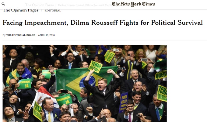 the new york times impeachment dilma 
