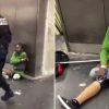 Vídeo de policiais “anti-terror” humilhando negro amputado revolta franceses cena-frances-negro-humilha