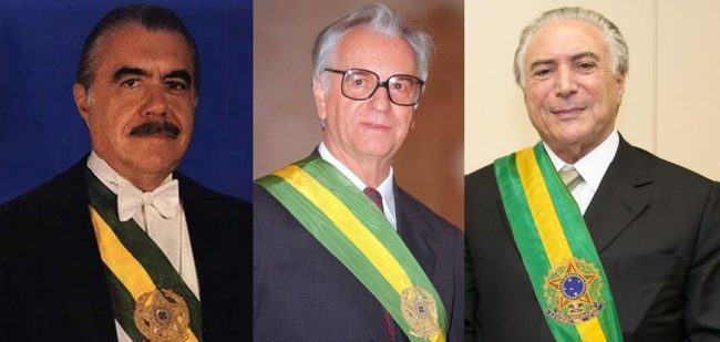 PMDB emplaca 3º presidente sarney temer itamar