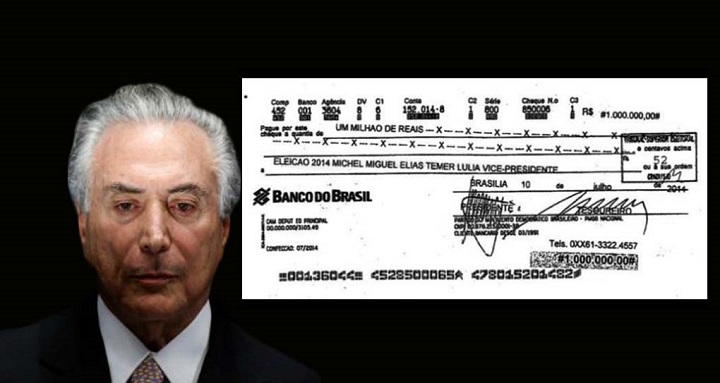 cheque 1 milhão michel temer