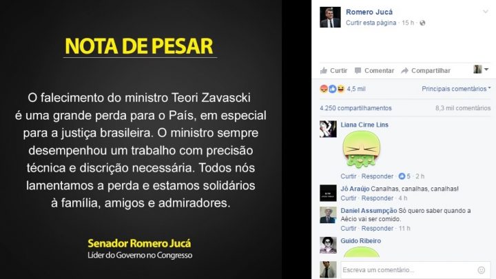 romero jucá teori zavascki