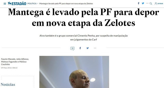 Estadão não destaca absolvição Guido Mantega