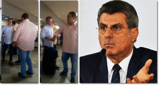 Romero Jucá ladrão gritos aeroporto pilantra 