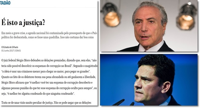 Estadão ataca moro salva temer