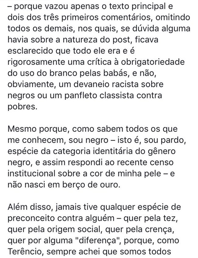 promotor são paulo texto racista babás negros fedorentos elite clube