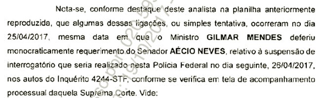 ligações WhatsApp gilmar mendes aécio neves conversas