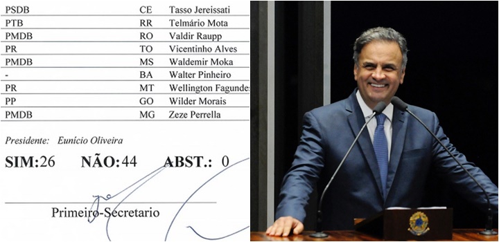 aécio neves mandato senadores