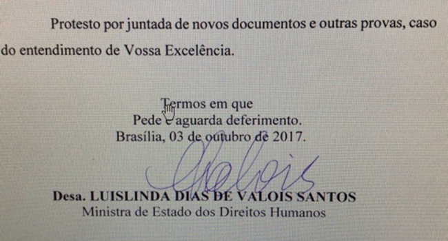 cabeça ministra direitos humanos Luislinda Valois governo temer