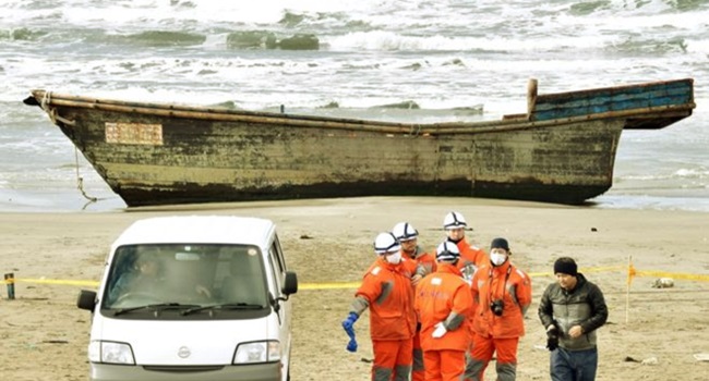 navio fantasma praia Oga japão