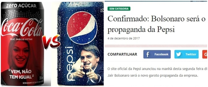 pepsi bolsonaro coca rosto de Pabllo Vittar