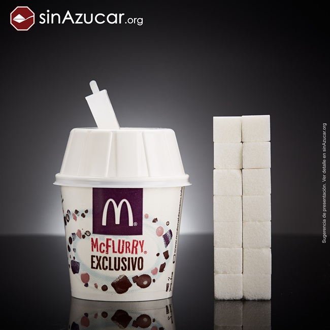 quantidade açúcar alimentos consumidos vendidos McFlurry 