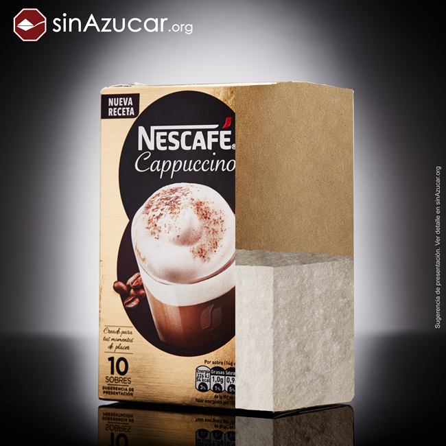 quantidade açúcar alimentos consumidos vendidos nescafé capuccino