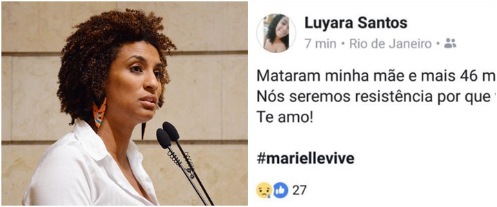 Filha de Marielle Franco desabafo