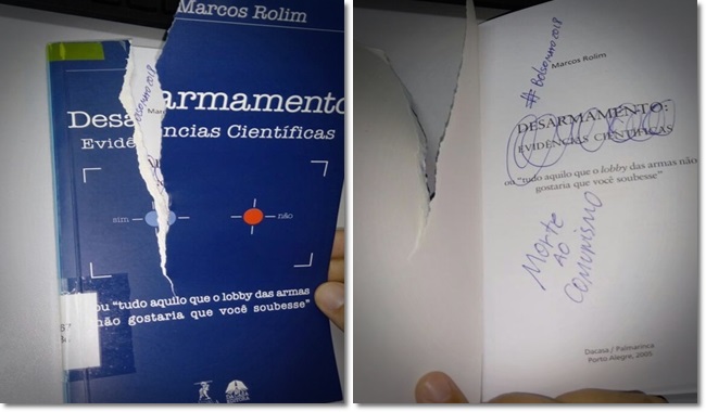 Simpatizante de Bolsonaro invade biblioteca e rasga livro na UFRN desarmamento armas de fogo