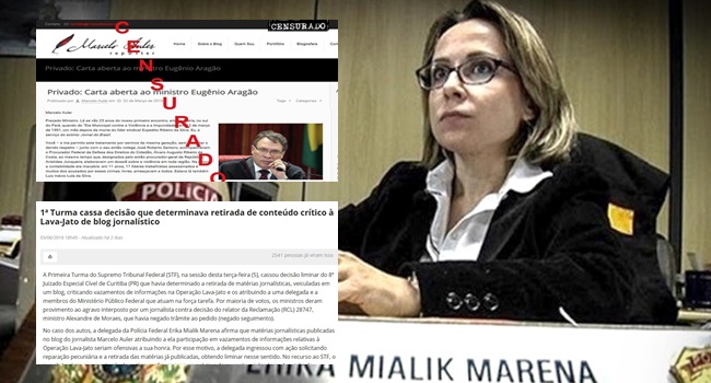 Erika Mialik Marena Delegada tenta censurar site independente e STF derruba decisão