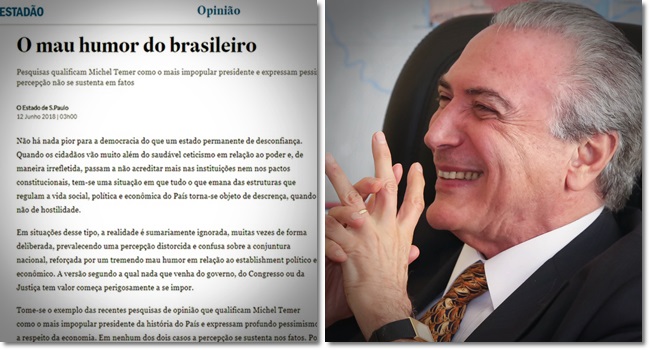 Estadão faz declaração de amor a Temer no Dia dos Namorados