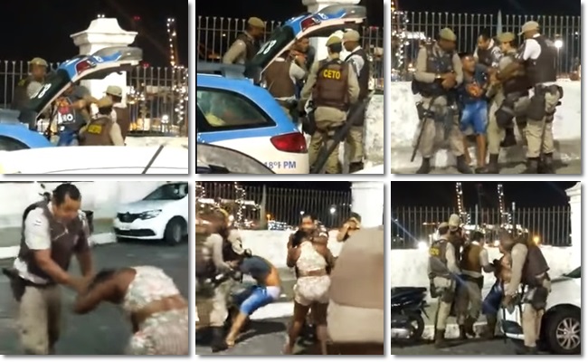 PMs agridem mulher grávida a tapas socos e puxões de cabelo bahia salvador