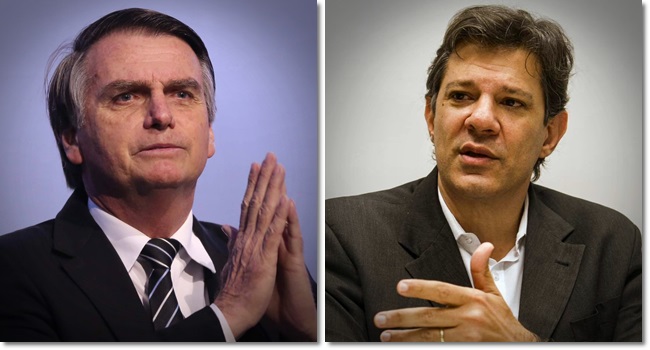 Bolsonaro e Haddad pesquisa BGT Pactual eleições 2018