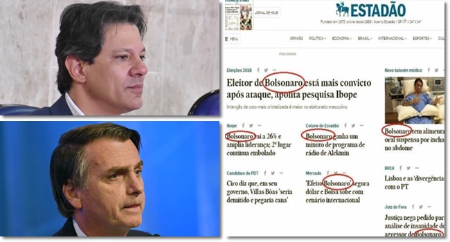 haddad bolsonaro eleições mídia globo estadão folha valor