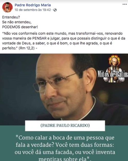 Padre abusou de freiras campanha para Bolsonaro