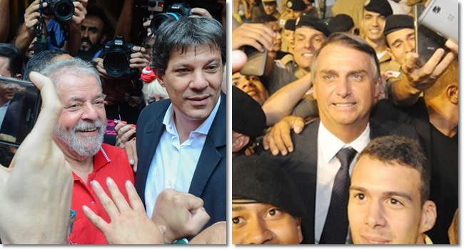 Resultado de imagem para bolsonaro segue lider co haddad em segundo