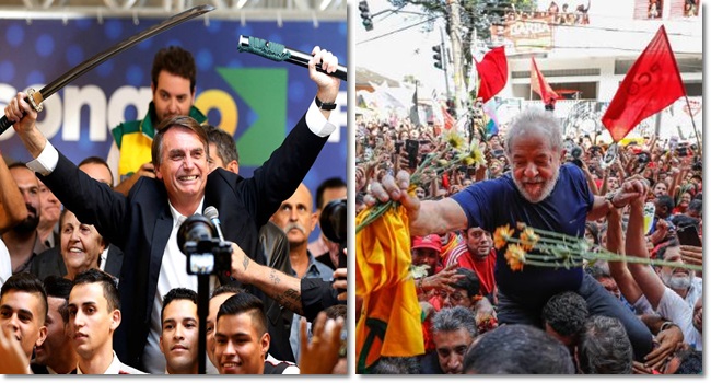 comparação risco Lula risco Bolsonaro eleições barbárie 