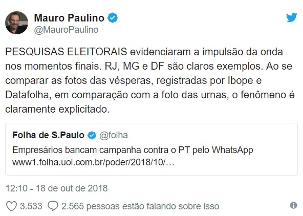 diretor datafolha manipulação