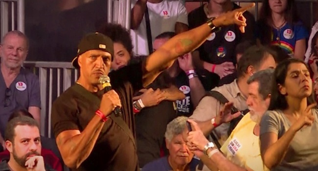 imprensa discurso de Mano Brown ato pró-Haddad lapa rio de janeiro