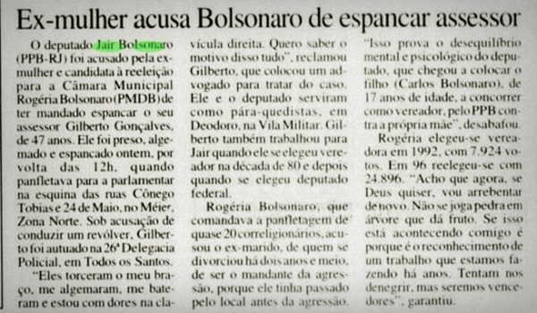 Rogéria Nantes Braga Bolsonaro de mandar espancar ex-colega mãe filhos eleições