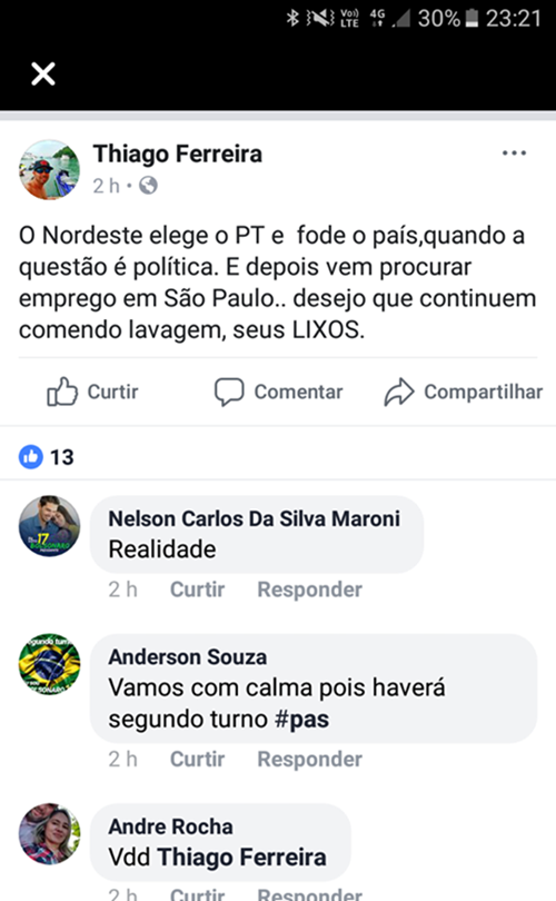 Nordestinos atacados votarem em Fernando Haddad xenofobia